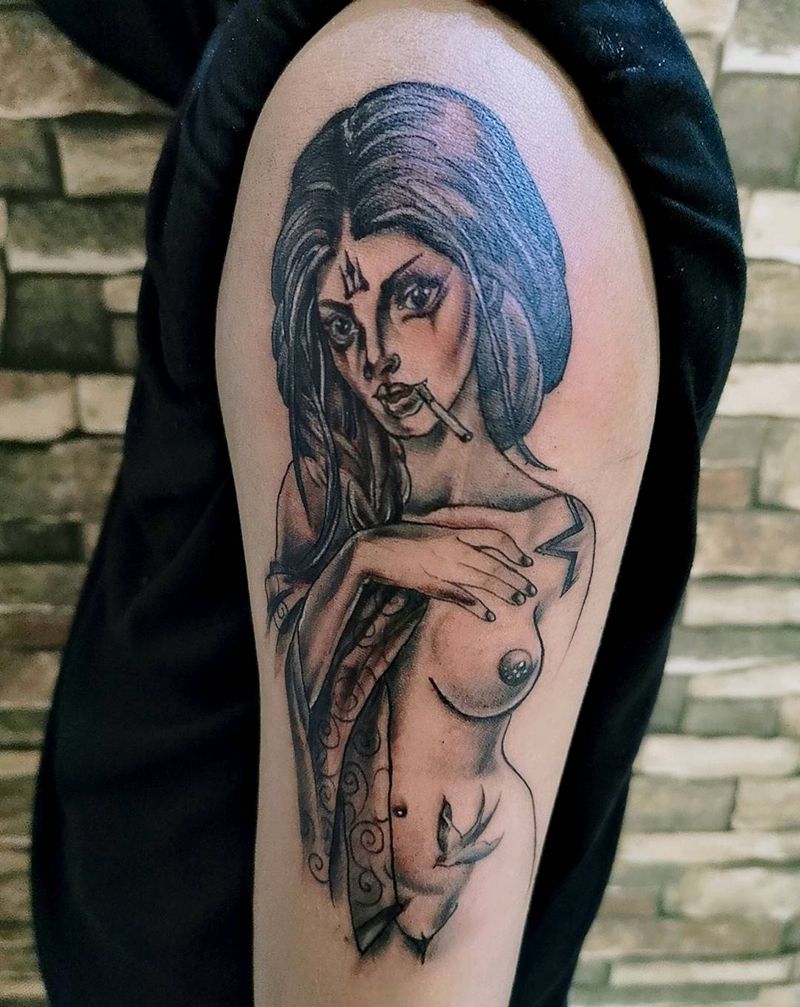 欧美美女纹身图片_手臂纹身图案