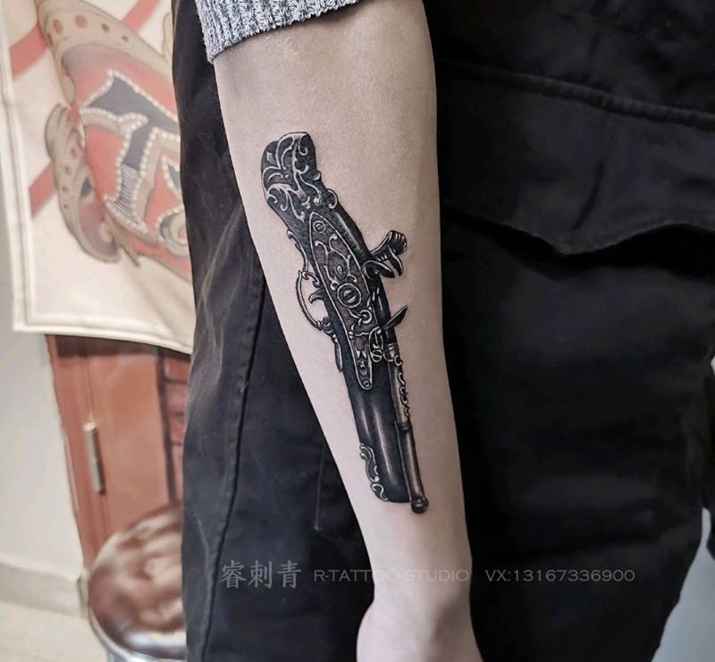 火枪纹身图片