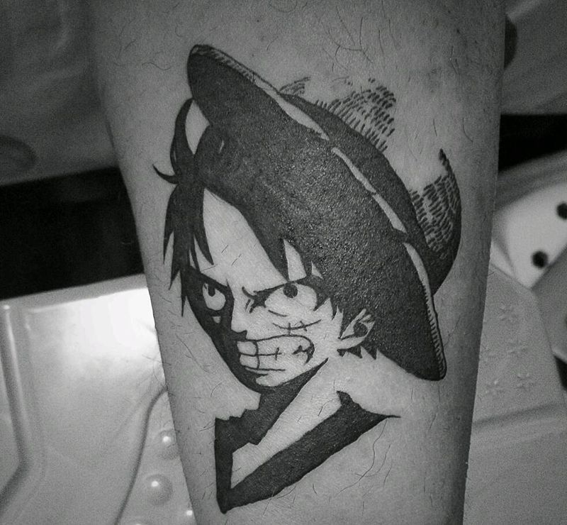 图腾路飞纹身图片_手臂腿部传统肖像清新人物成品纹身图案