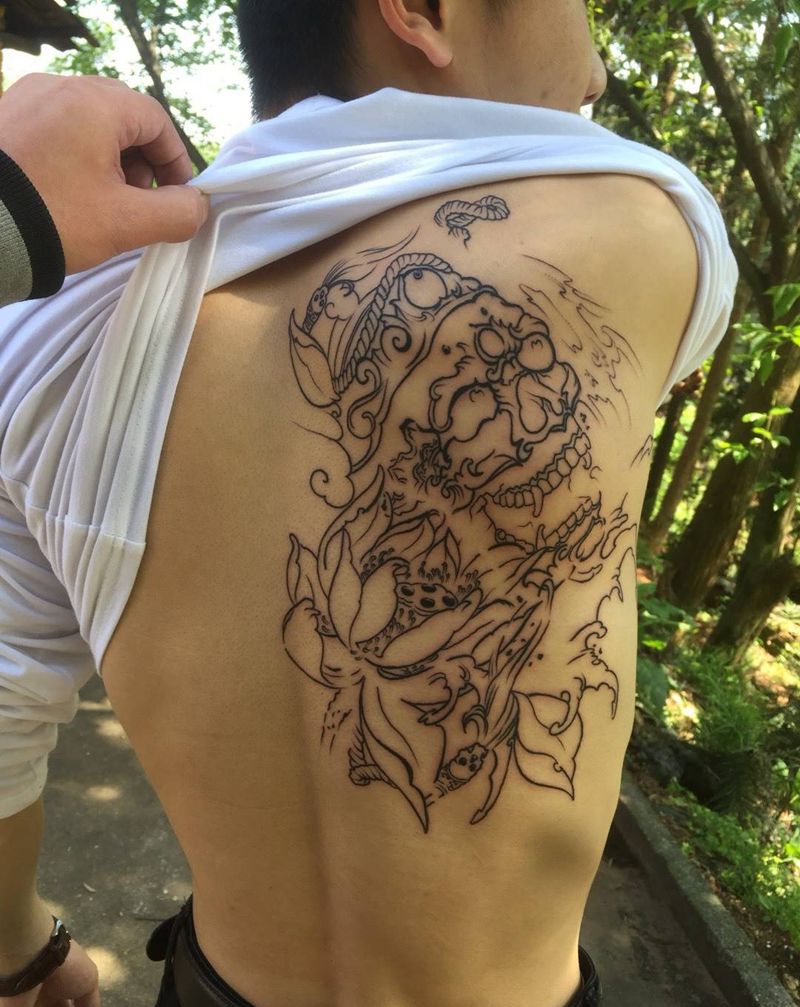 嘎巴拉，线条，下次上色纹身图片