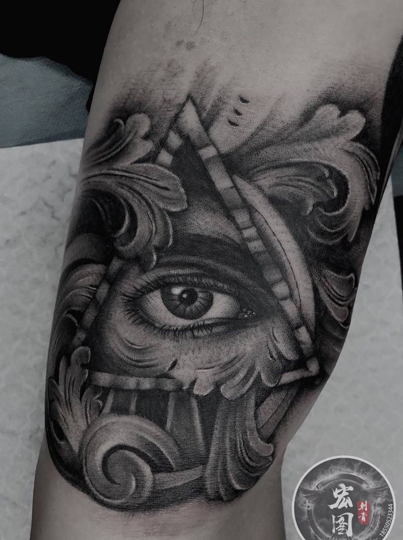 眼纹身图片_手臂手部欧美写实纹身图案