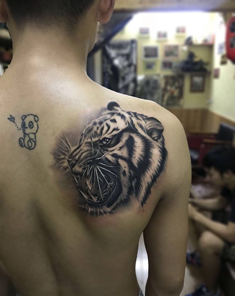 写实老虎纹身图片