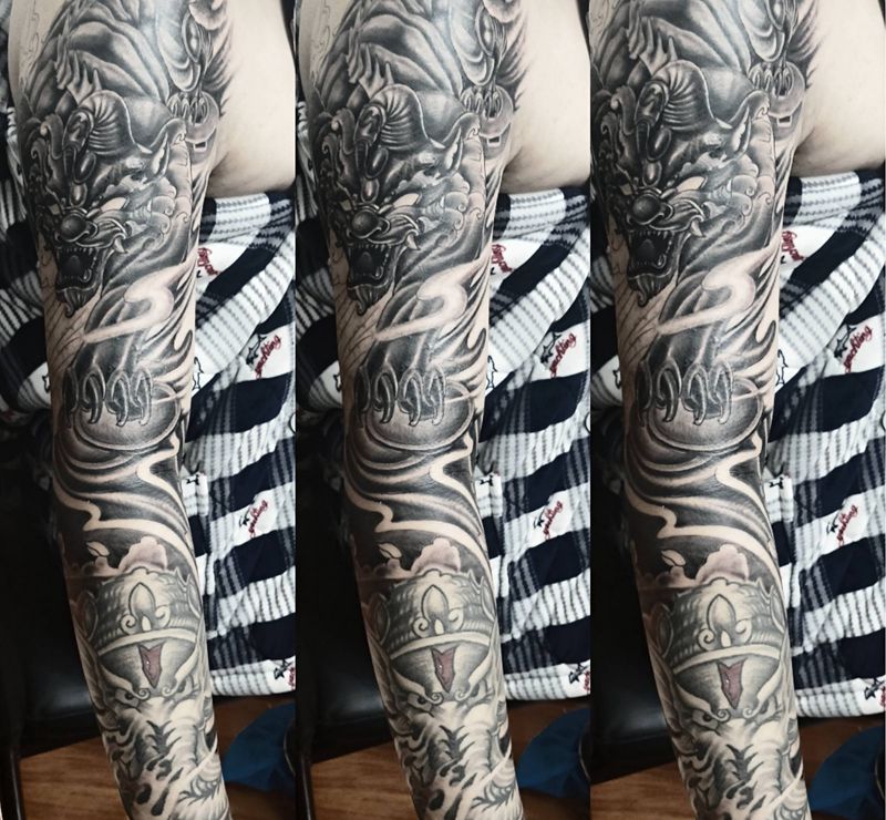 花臂纹身图片_新传统纹身图案