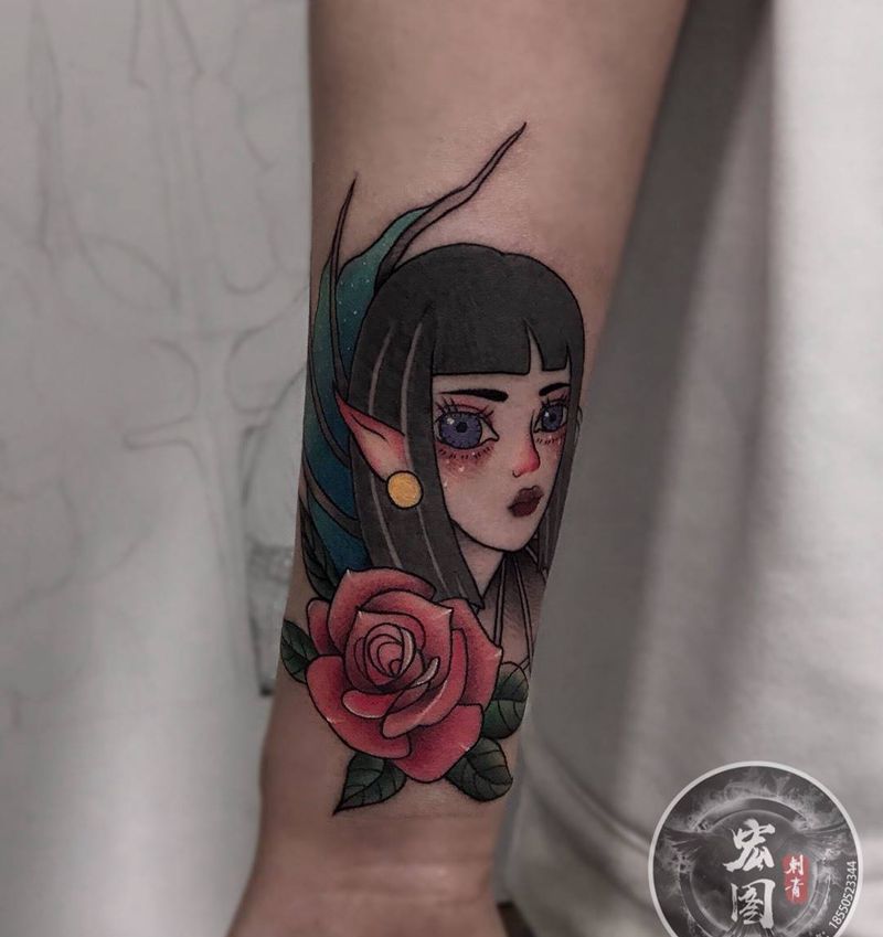 new school纹身图片_手臂手部New School水彩纹身图案