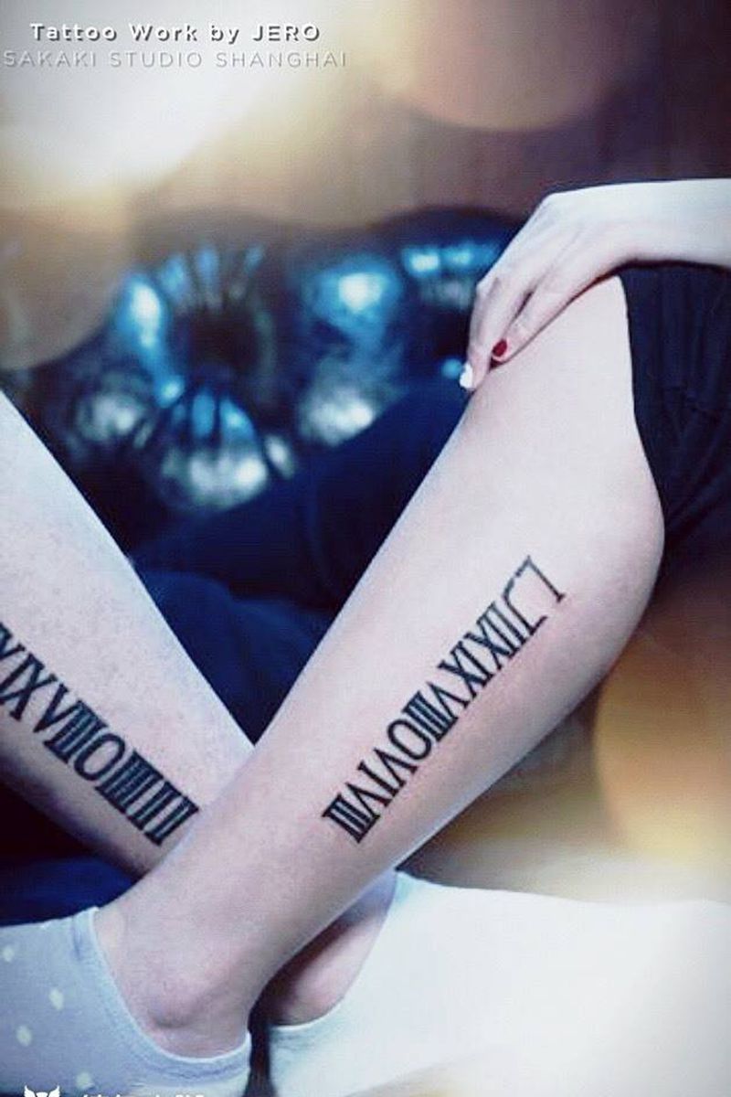 罗马数字纹身图片