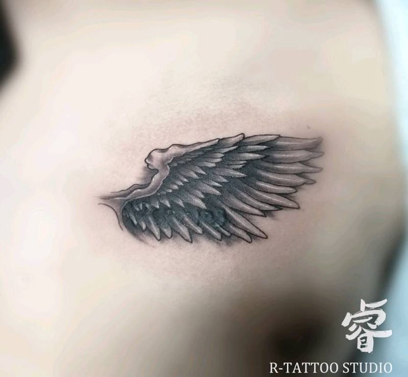 遮盖，翅膀纹身图片