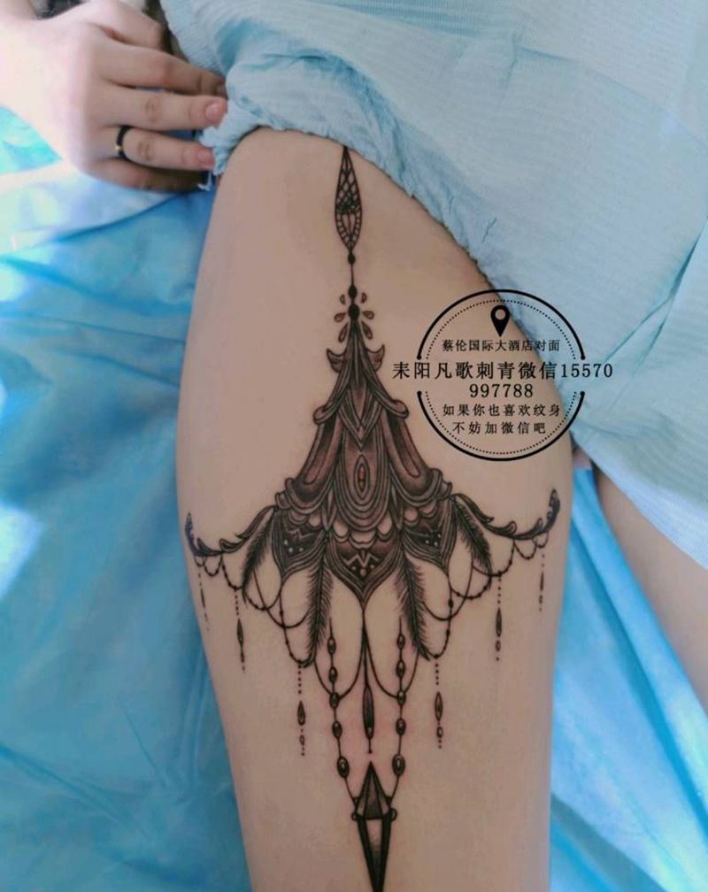 让美女变得更性感更迷人非它莫属纹身图片_腿部纹身图案