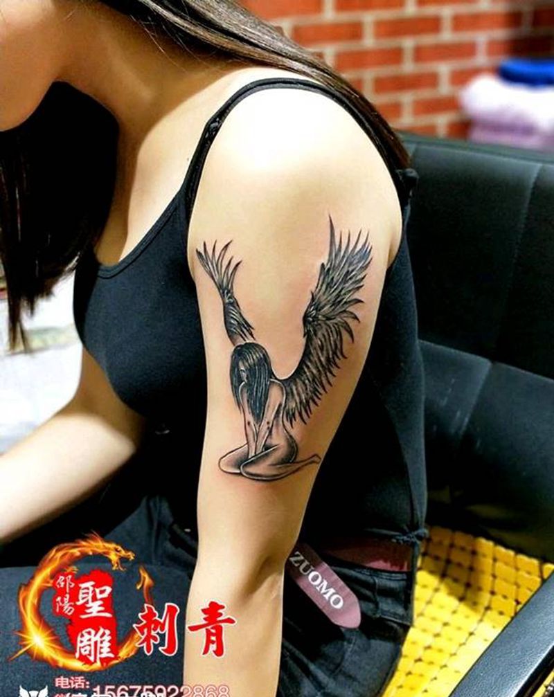美女天使纹身图片