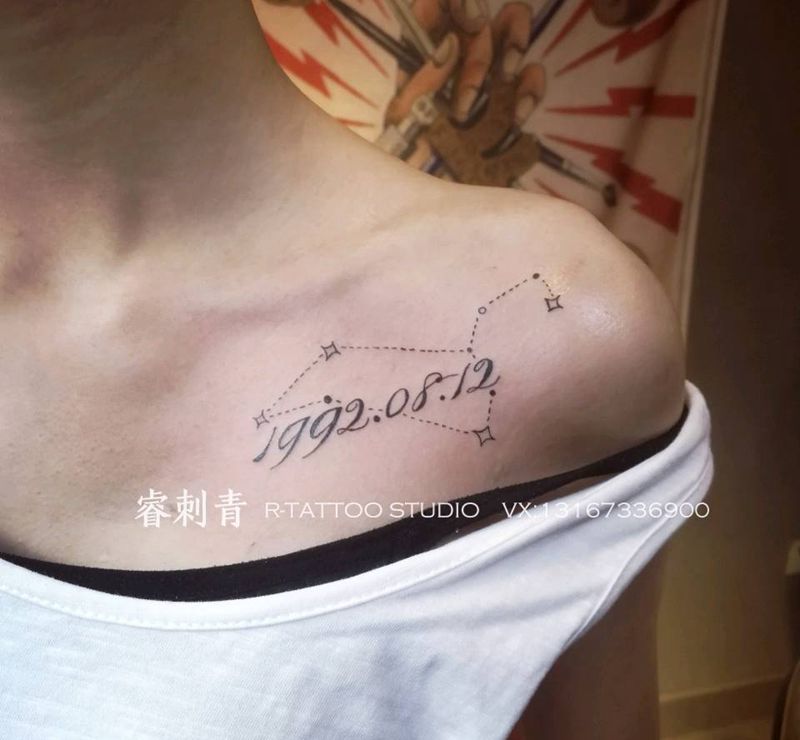 星座字母纹身图片