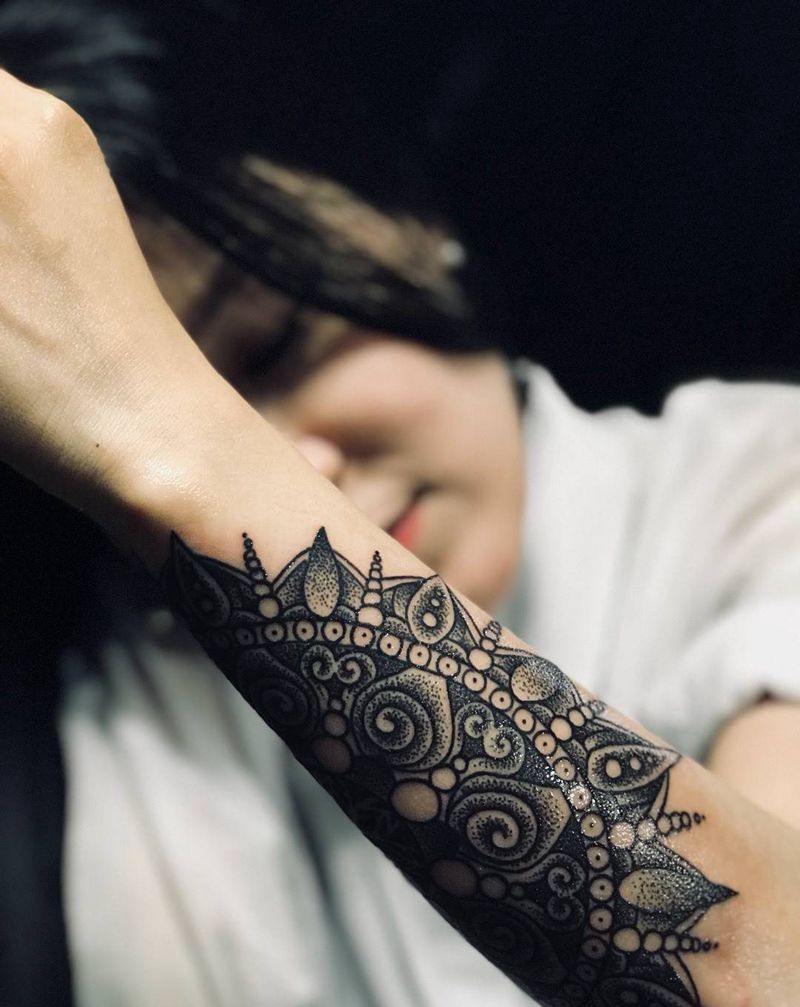 点刺，曼陀罗纹身图片