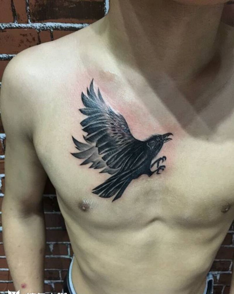 遮盖伤疤纹身图片_胸部纹身图案