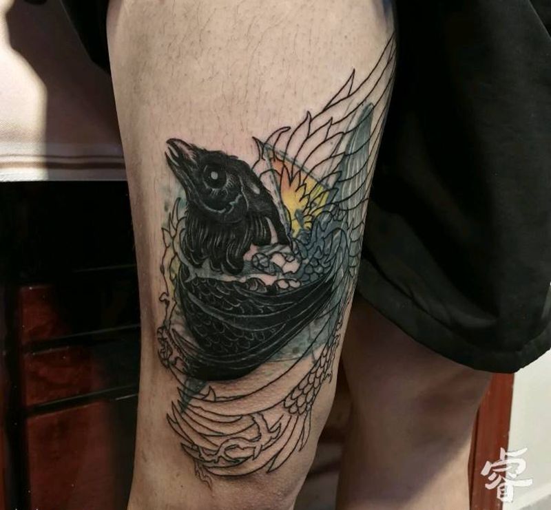 遮盖，未完成纹身图片