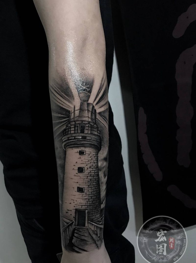 包小臂纹身图片_成品手部手臂欧美写实静物几何字符原创纹身图案