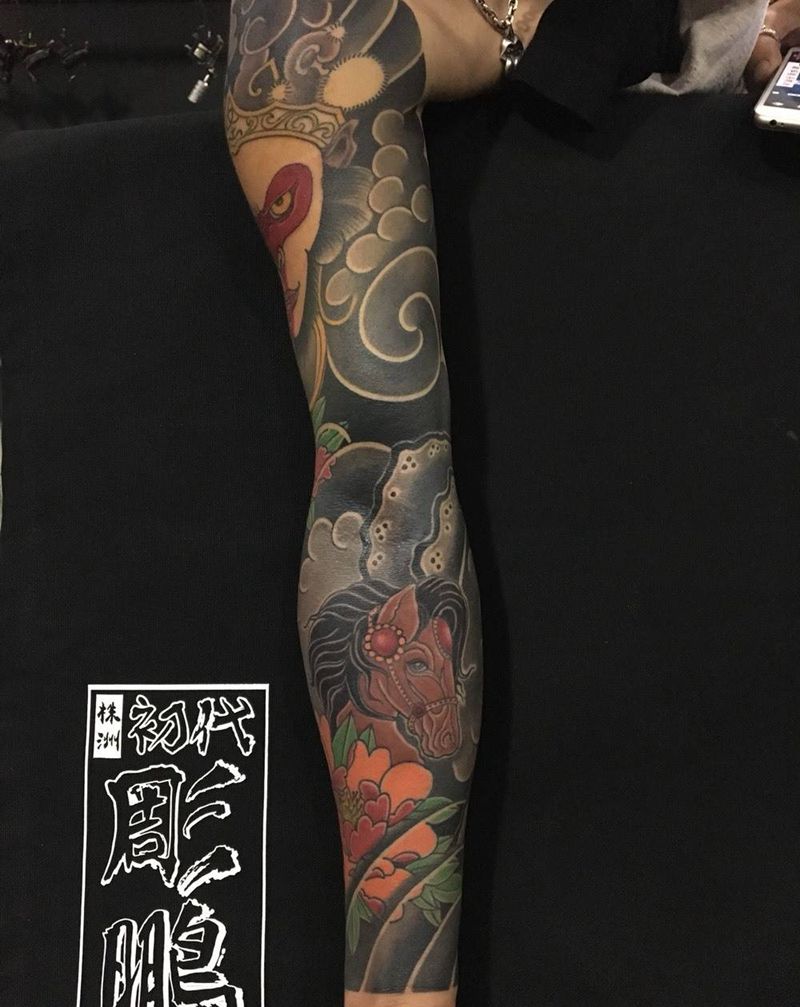 老传统完成纹身图片