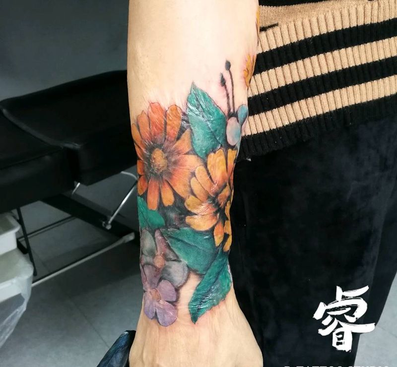 烫伤疤痕遮盖纹身图片