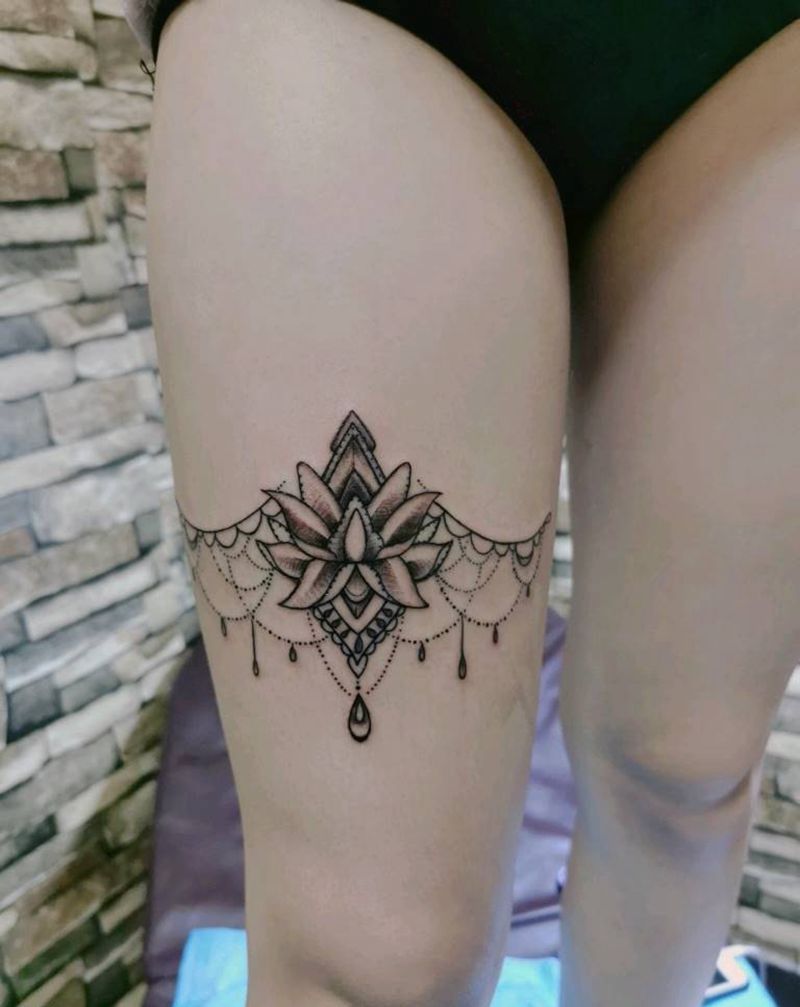 美不美看大腿纹身图片_腿部纹身图案