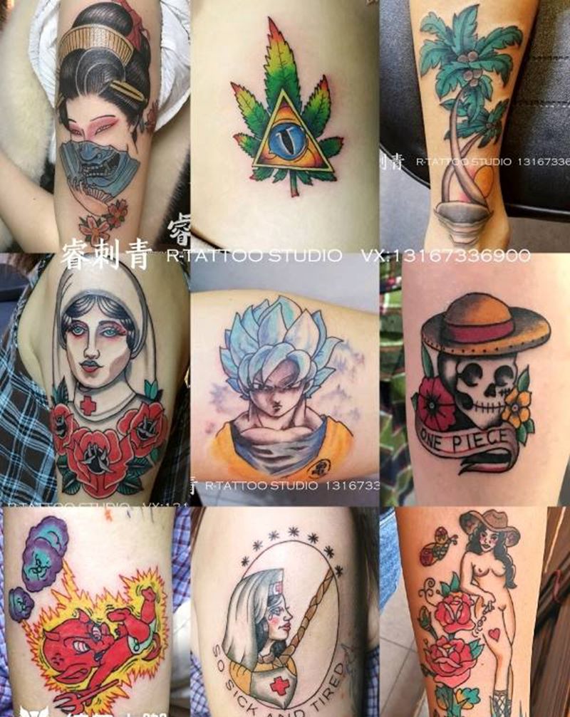 18年彩色图纹身图片