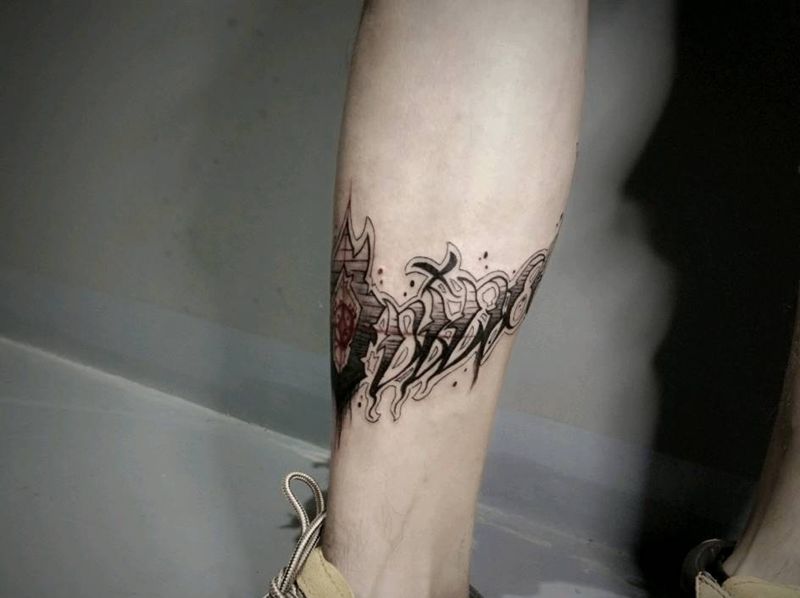 原创chicano:“初心”纹身图片_腿部欧美字符成品纹身图案