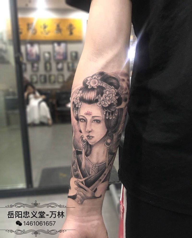 艺妓纹身图片