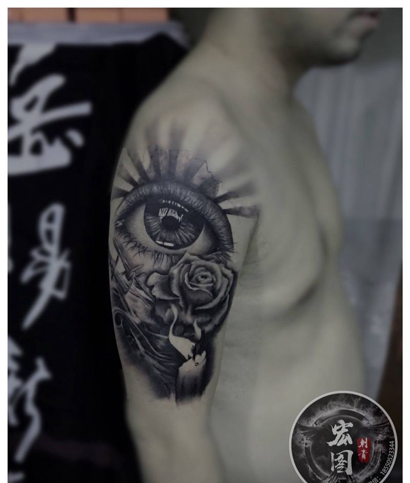 未完待续纹身图片_手稿手臂手部肩部欧美写实几何人物原创习俗纹身图案