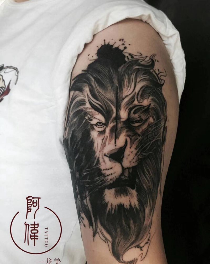 狮子纹身图片