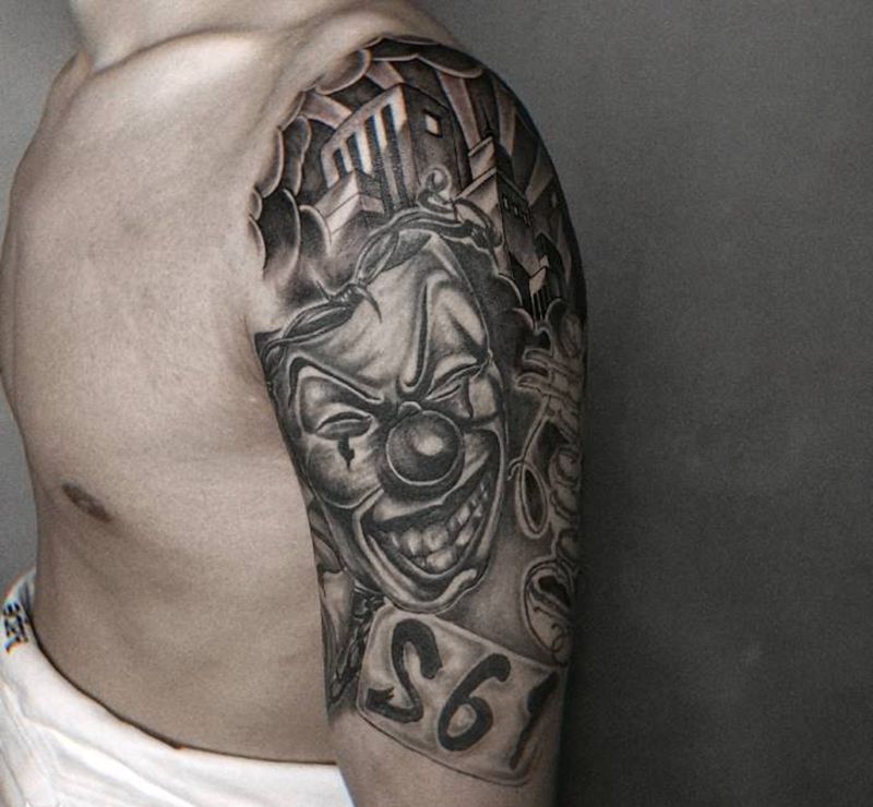 奇卡诺写实纹身图片_手臂欧美写实纹身图案