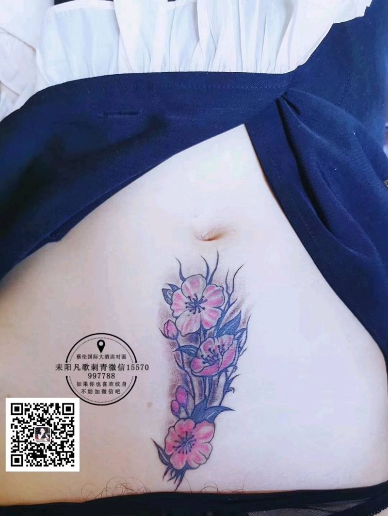 剖腹产遮盖纹身图片_腹部纹身图案