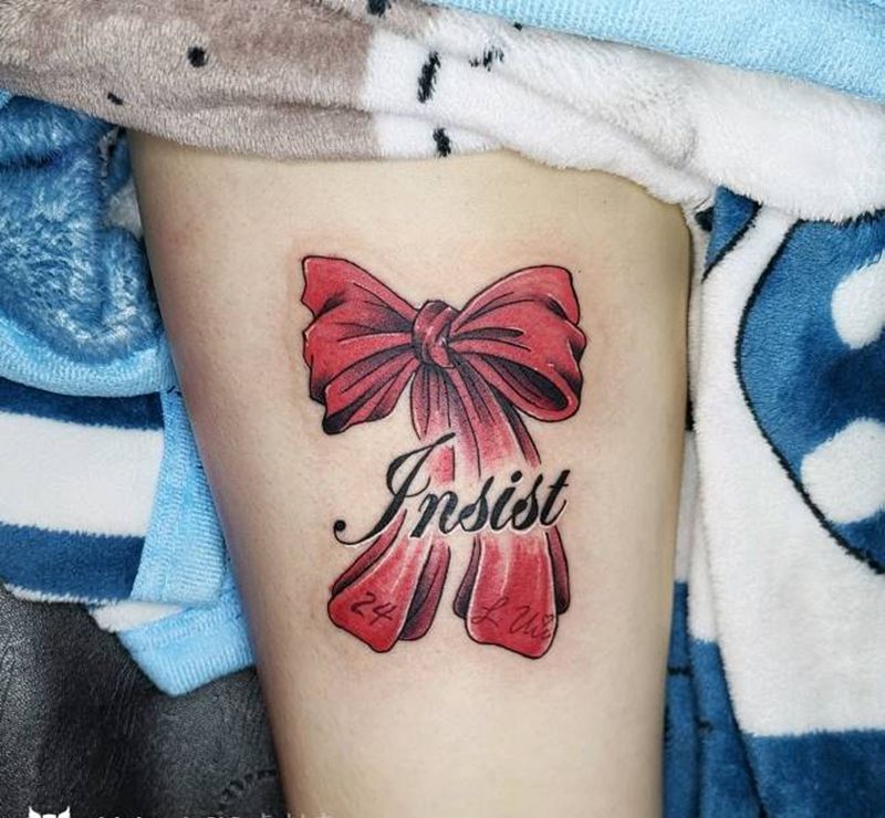 蝴蝶结纹身图片