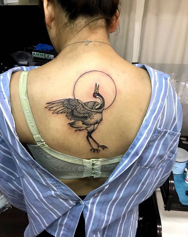 鹤纹身图片