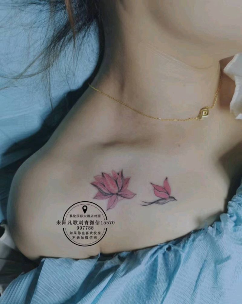 小清新纹身图片_肩部纹身图案