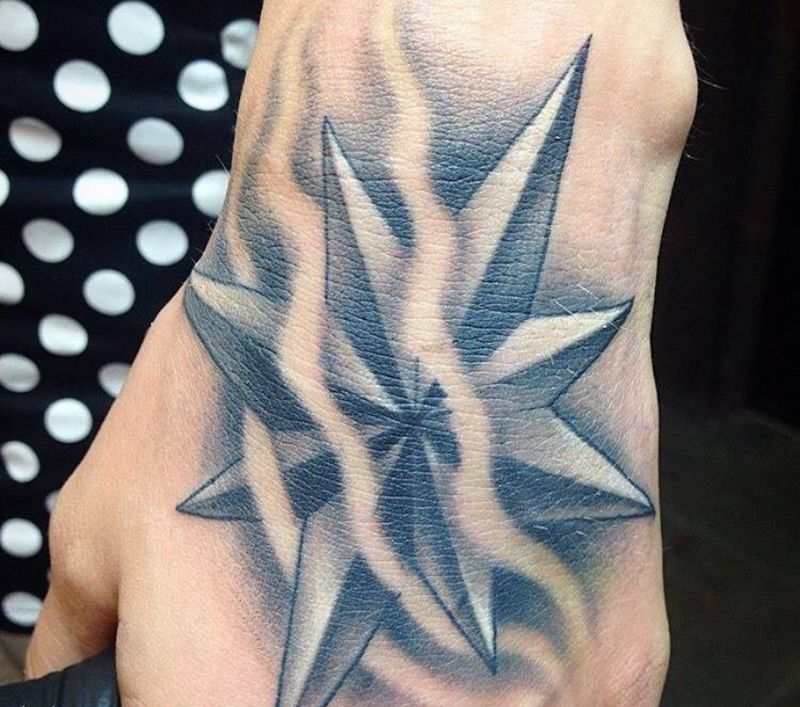 八角星纹身图片