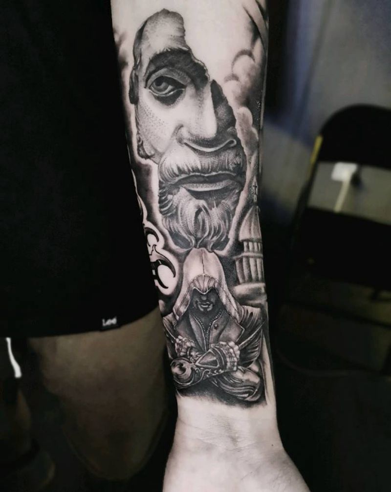 拼接纹身图片_欧美写实纹身图案