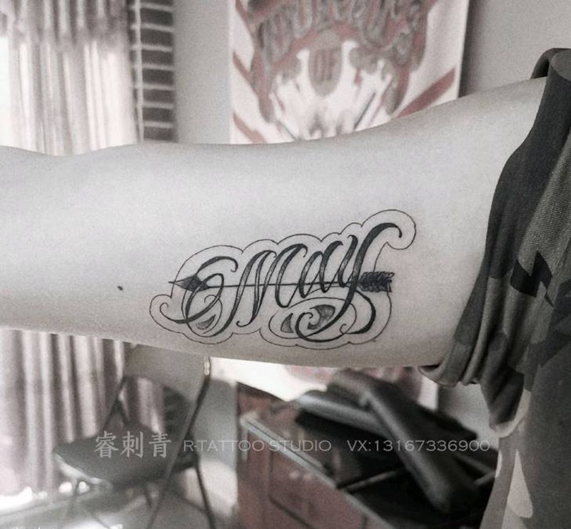 花体修改遮盖纹身图片_花体字纹身图案