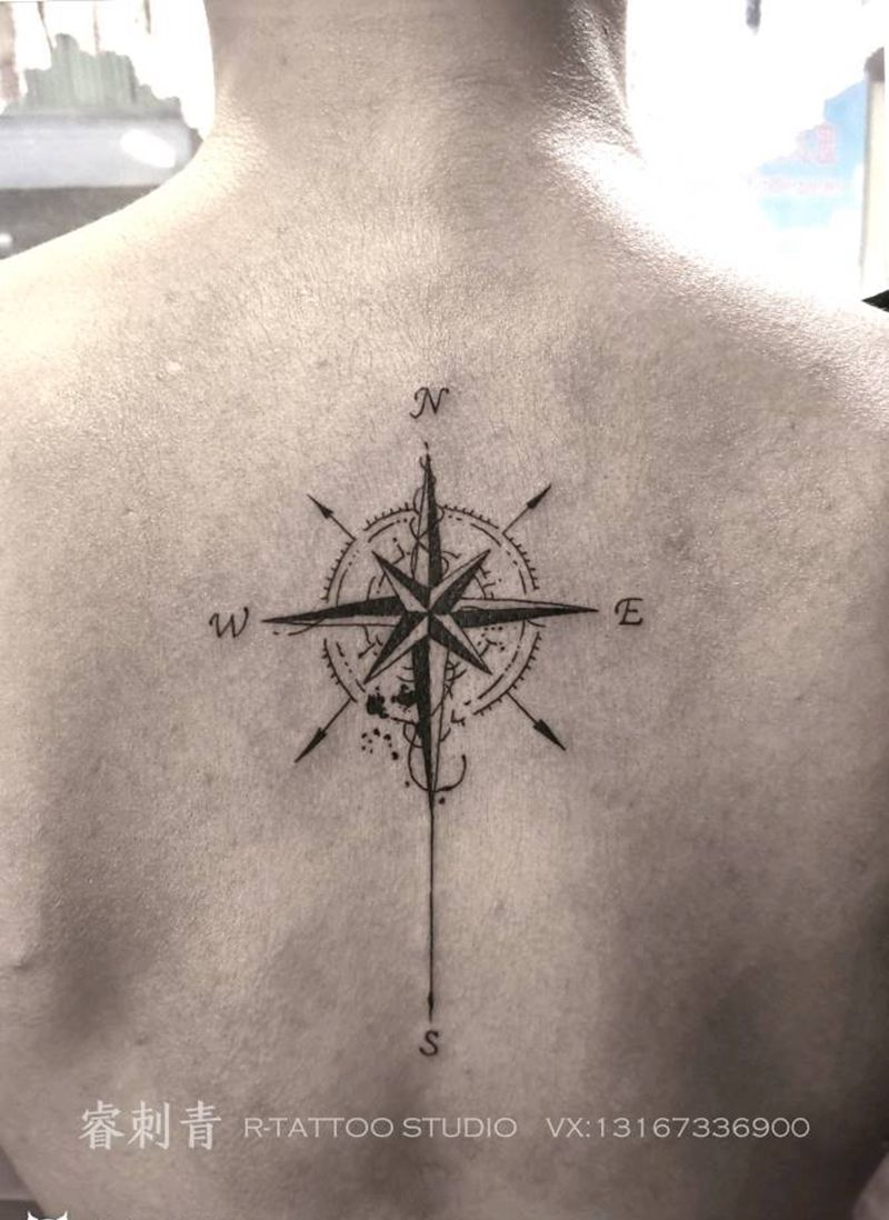指南针纹身图片