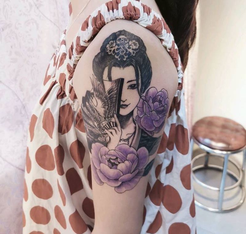 艺妓纹身图片_手臂纹身图案