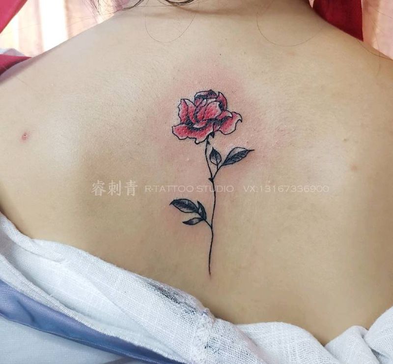 玫瑰纹身图片_水彩纹身图案