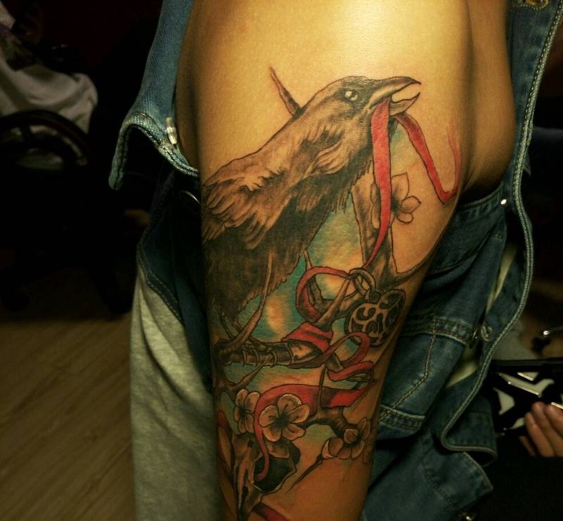 乌鸦纹身图片