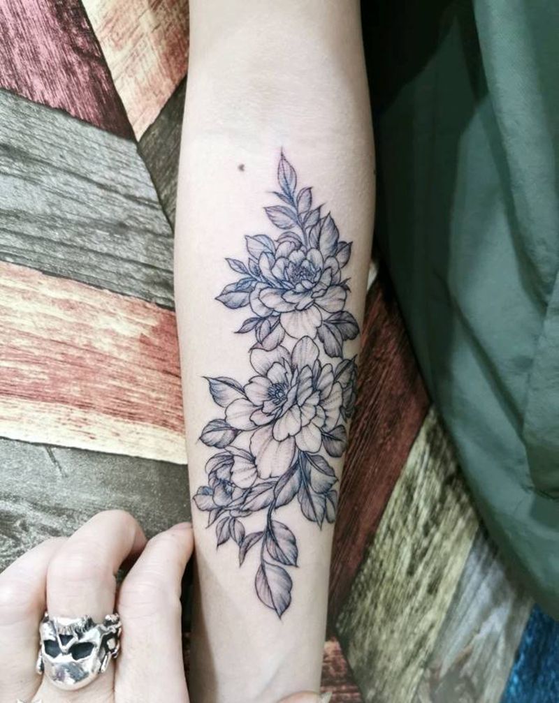 素花纹身图片_背部手臂纹身图案