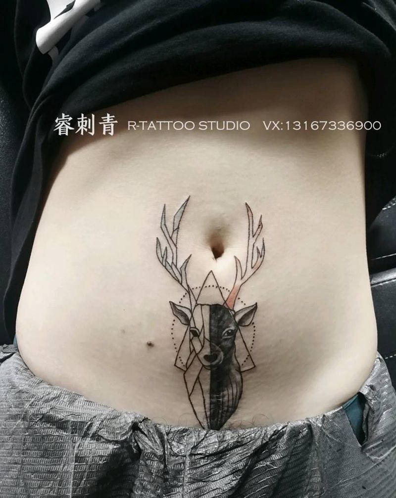 剖腹产疤痕遮盖纹身图片