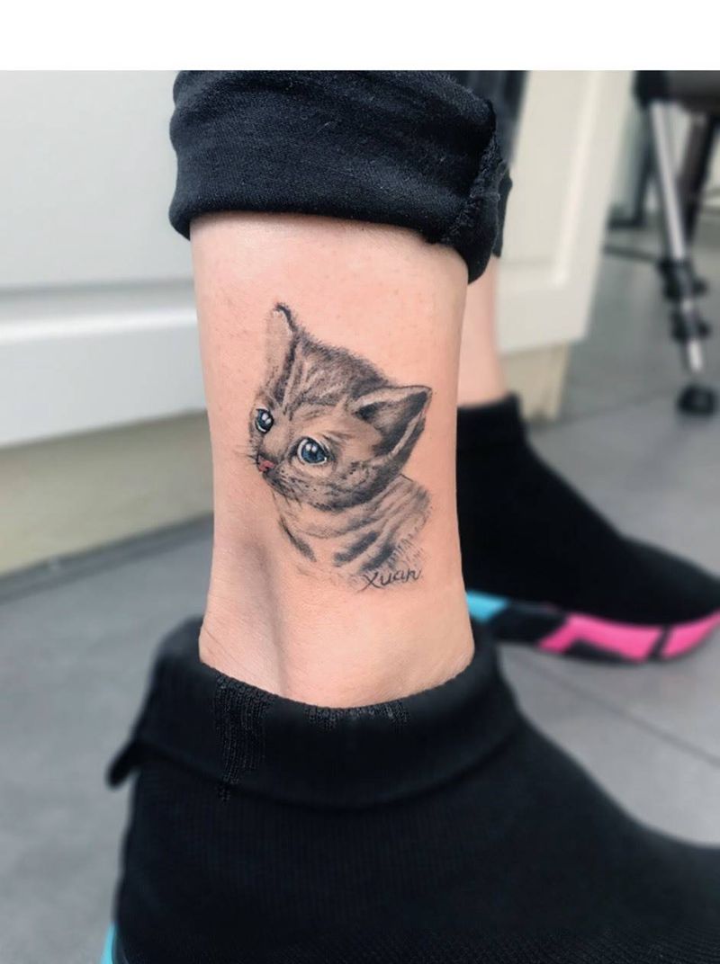 写实猫咪纹身图片