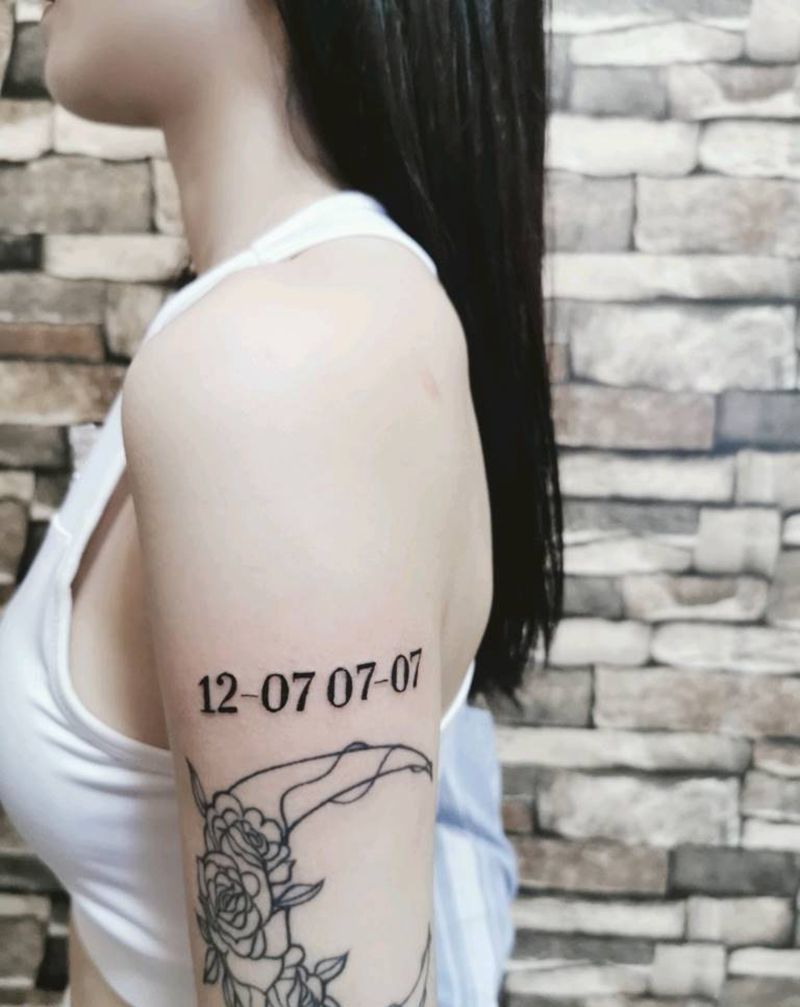 全家人生日纹身图片_手臂纹身图案