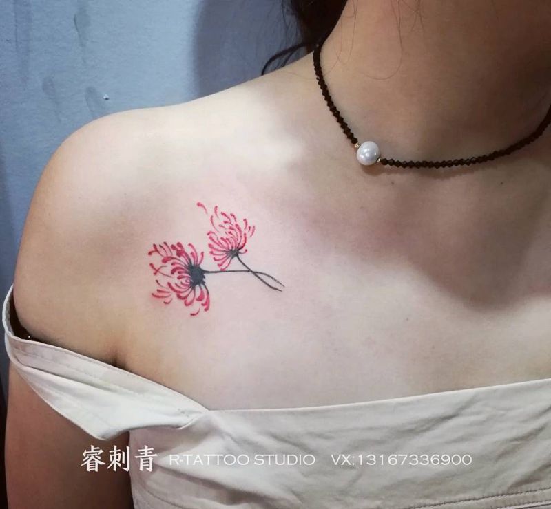 彼岸花纹身图片