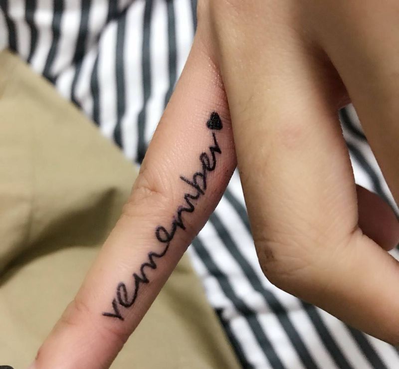 remember❤️纹身图片_成品手部清新字符纹身图案