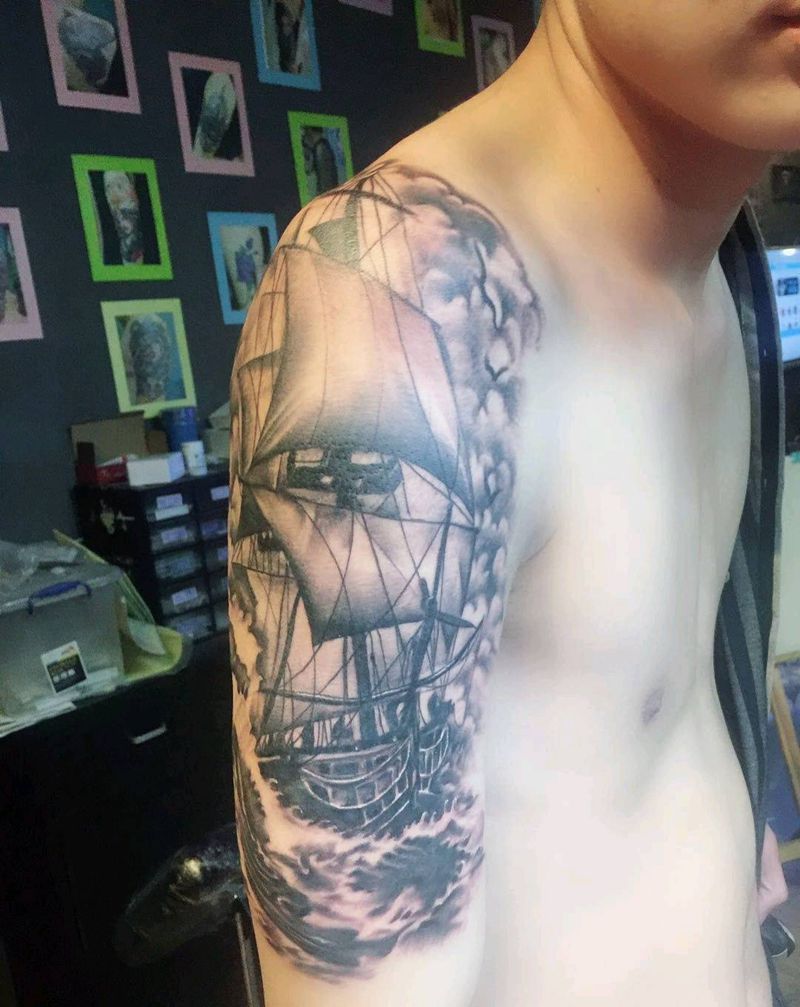 乘风破浪纹身图片