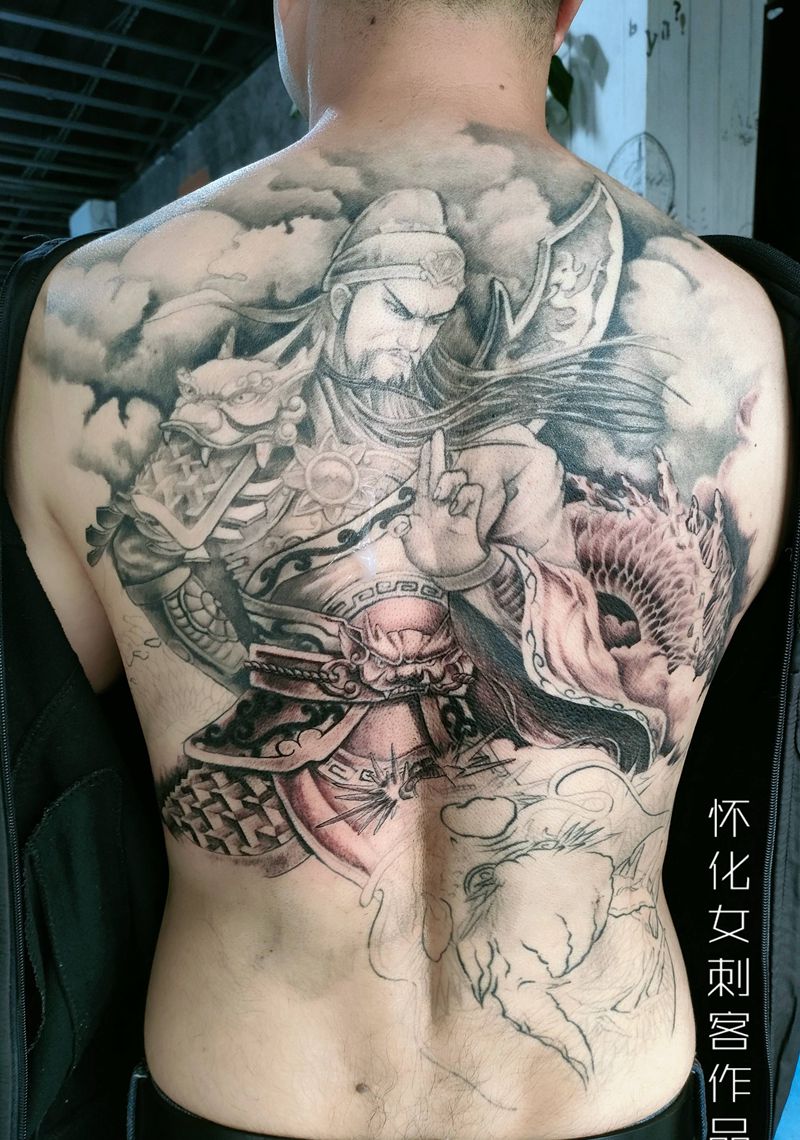 关云长（未完）纹身图片_背部老传统纹身图案