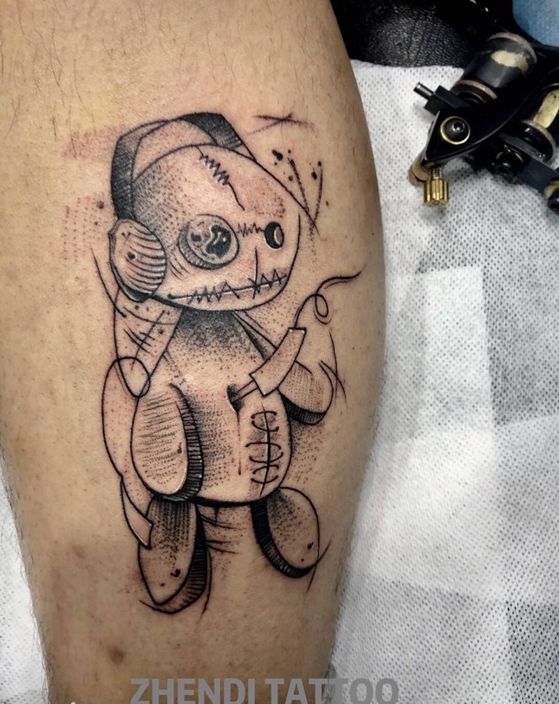 .纹身图片_腿部点刺纹身图案