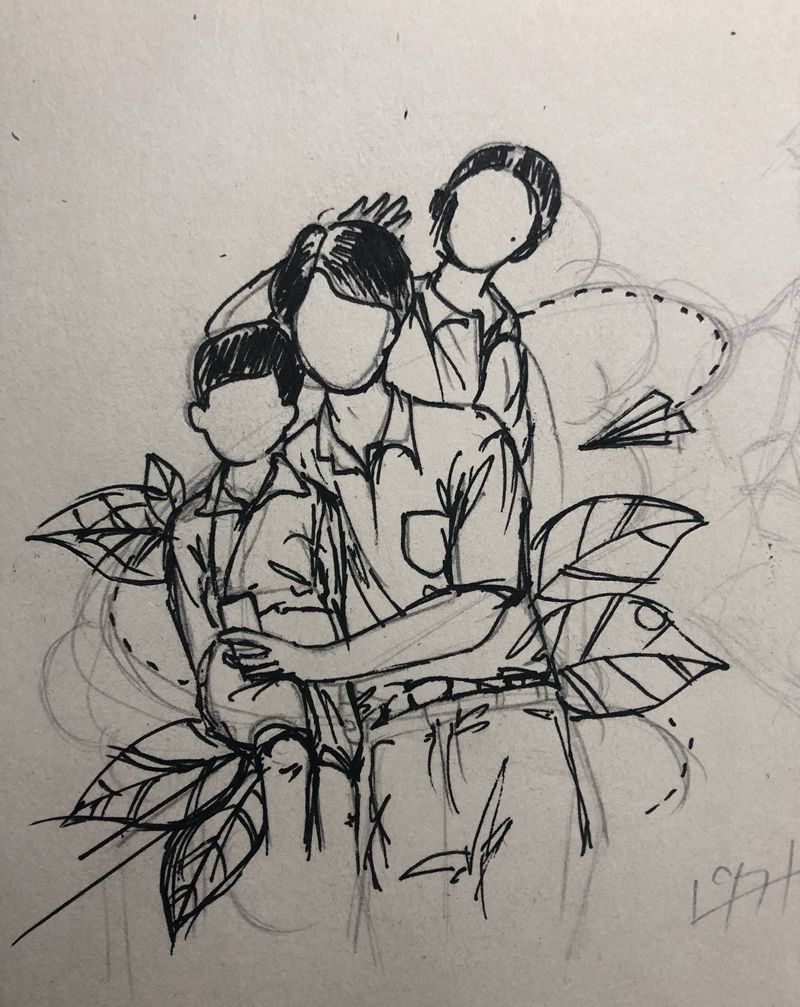 全家福纹身图片_胸部纹身图案