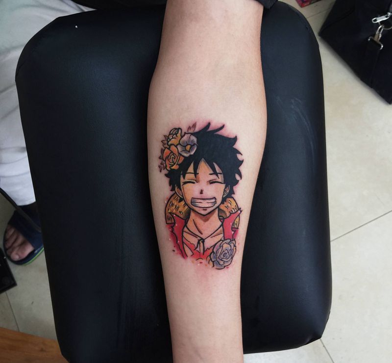 路飞纹身图片_Old SchoolNew School纹身图案