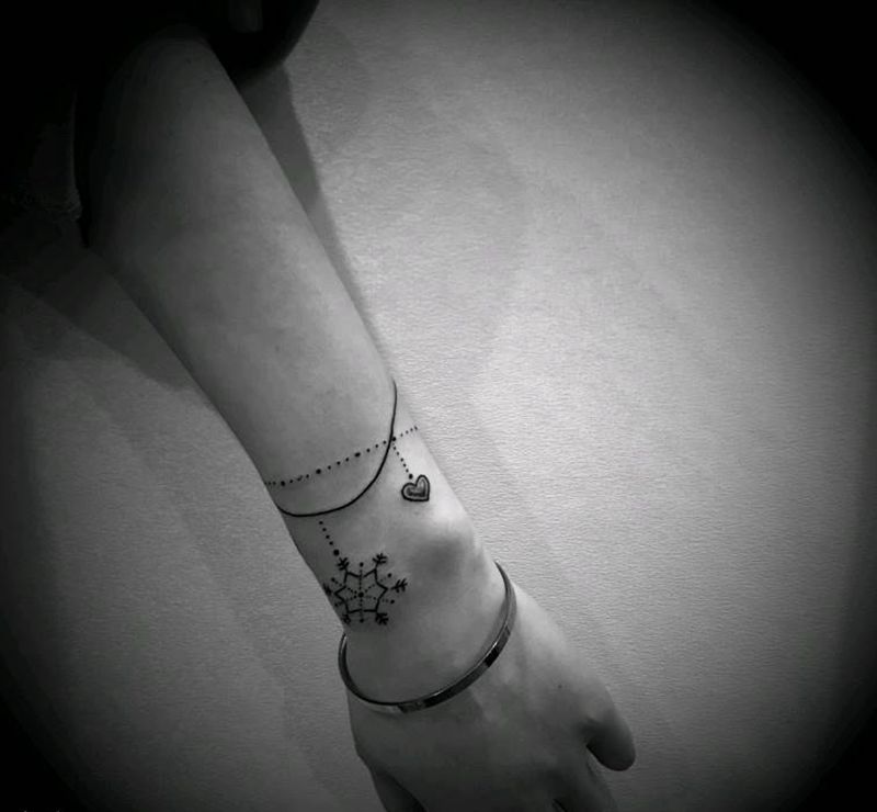 手链纹身图片_手臂纹身图案