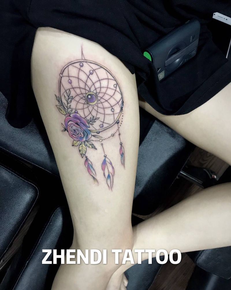 捕梦网纹身图片